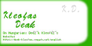kleofas deak business card